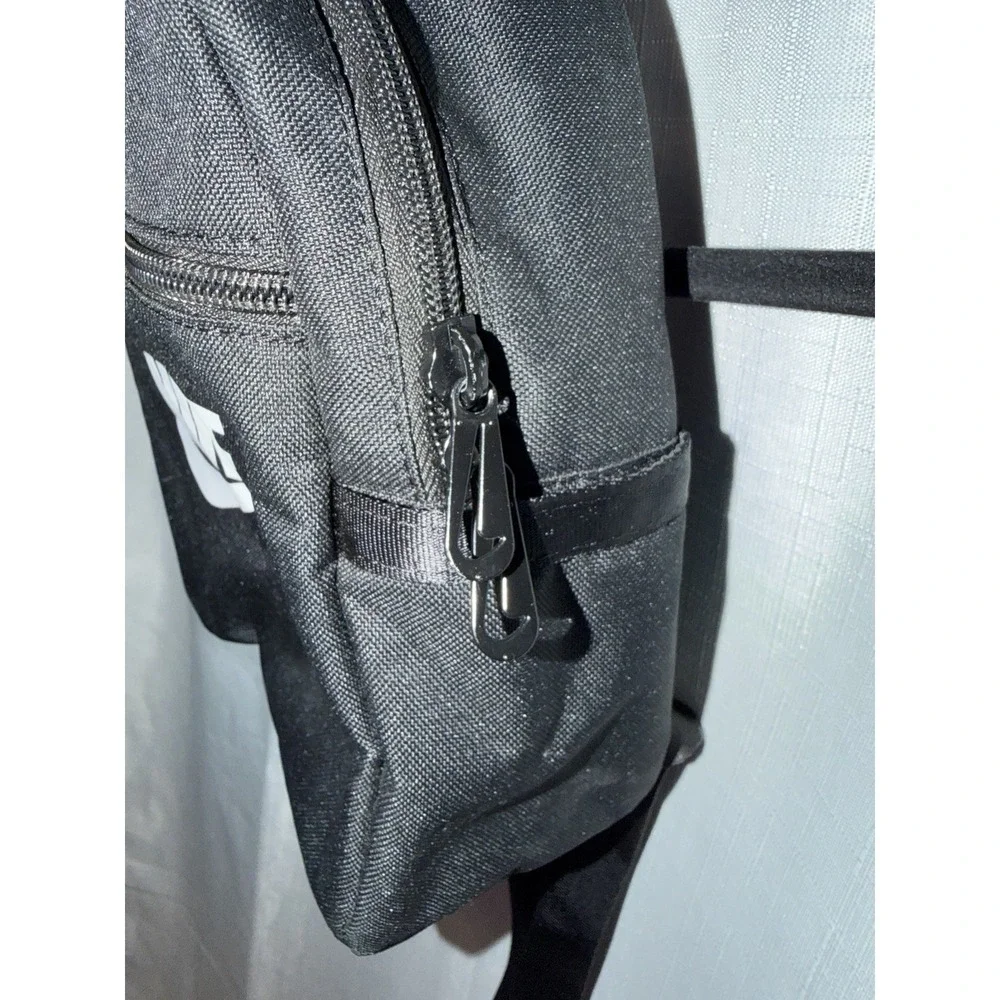 Black Nike Mini Backpack Swoosh Adjustable White Logo